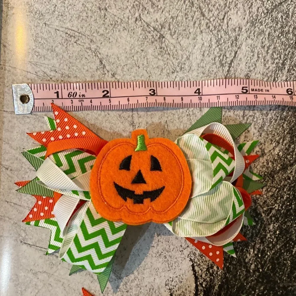 🌴 5” Stacked Halloween Bow Clip